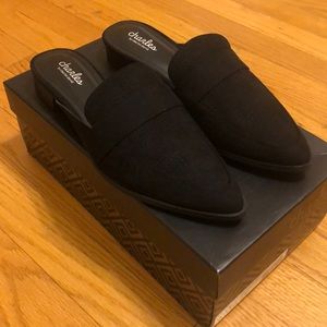 NEW Charles David Black Suede Mules